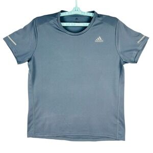 Adidas Men's Energy Running Grey Lightweight Short Sleeve T-Shirt Size Large